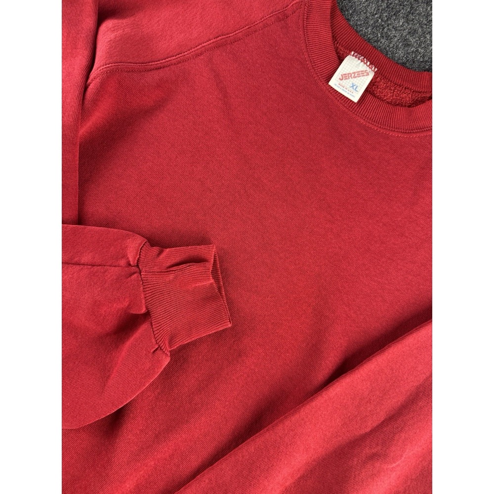 VTG Jerzees Blank Red Crewneck Sweatshirt USA Made XL 90s Pullover